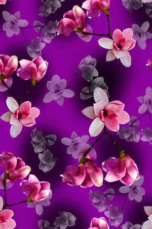 玉兰花印花华亿平台图片