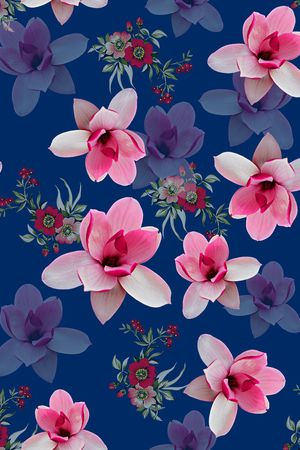 玉兰花印花华亿平台图片