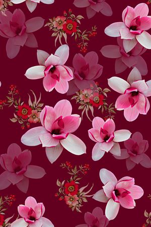 玉兰花印花华亿平台图片