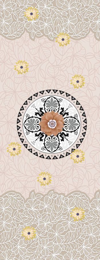 1043262-独幅花纹七命轮花卉-1