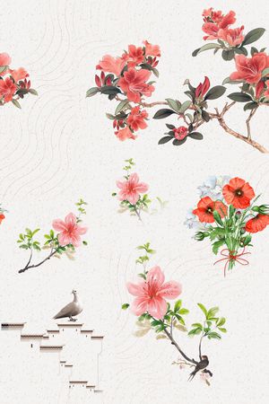 古风花卉印花华亿平台图片