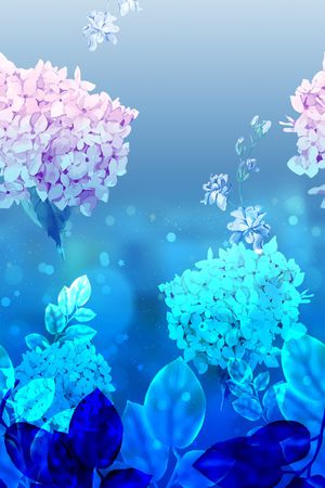 水彩花卉印花华亿平台图片