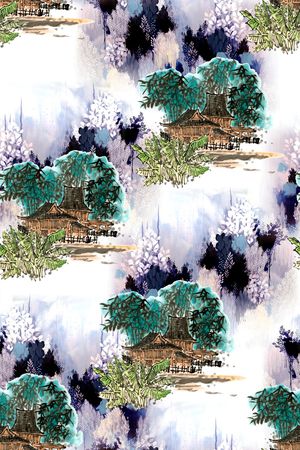 中国风印花华亿平台图片