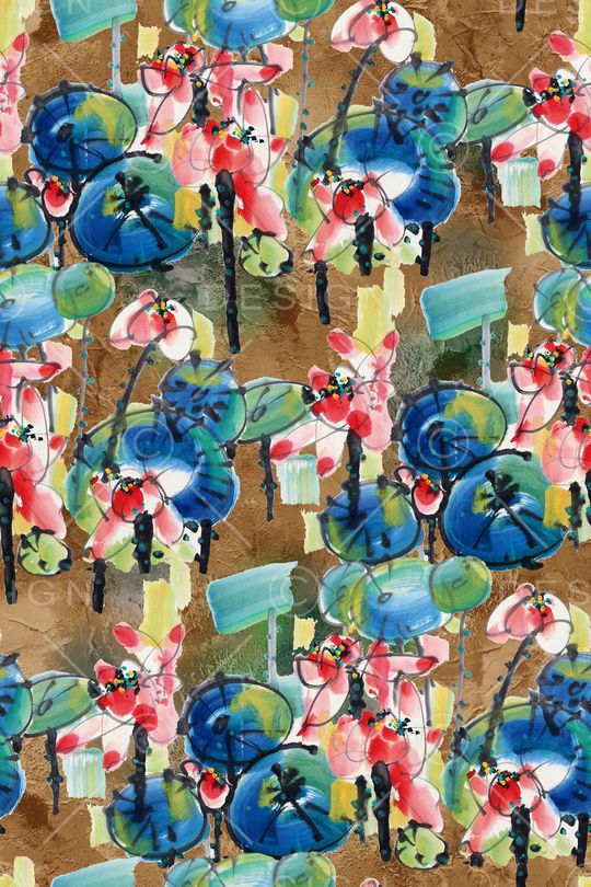 荷花印花华亿平台图片