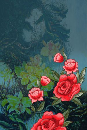 牡丹印花华亿平台图片