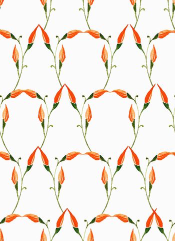 1044057-夏秋女装连枝花苞浅底