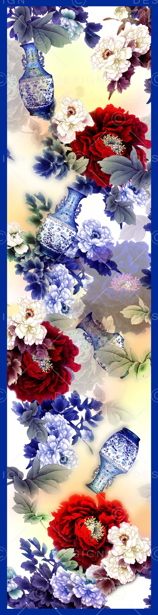 青花瓷印花华亿平台图片