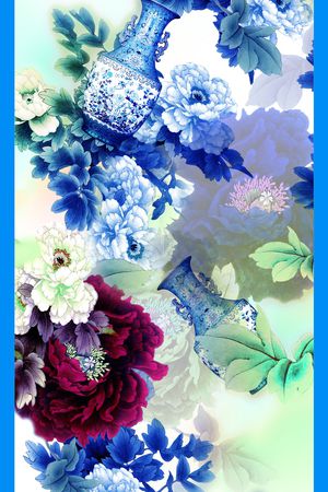 青花瓷印花华亿平台图片