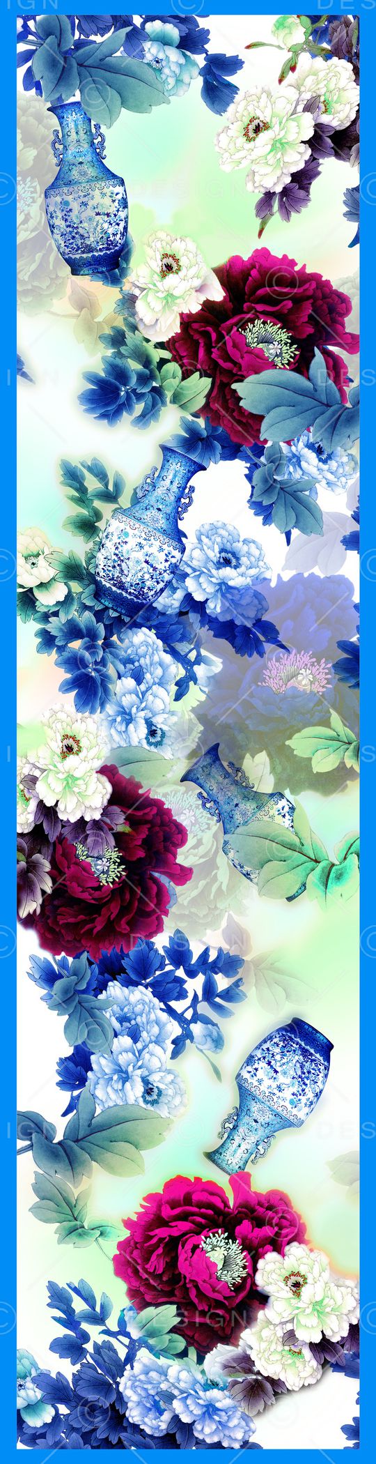 青花瓷印花华亿平台图片