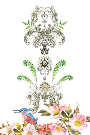 卷草印花华亿平台图片