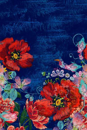 花卉印花华亿平台图片