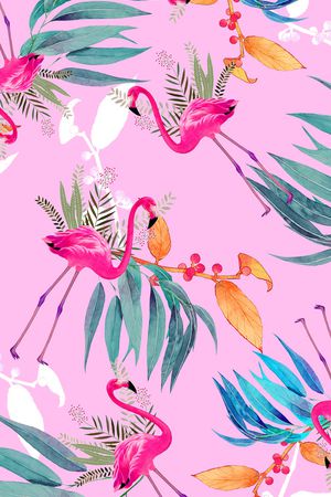 水彩花卉印花华亿平台图片