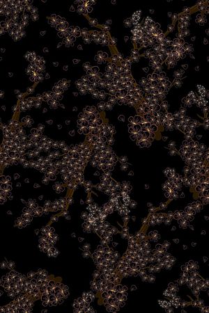 黑底花卉印花华亿平台图片