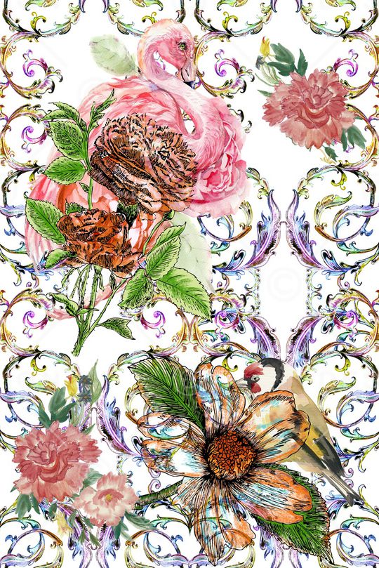 卷草印花华亿平台图片