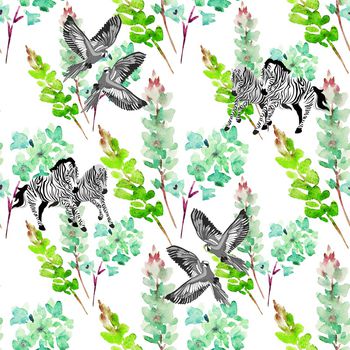 1044779-花丛飞鸟跃马-1