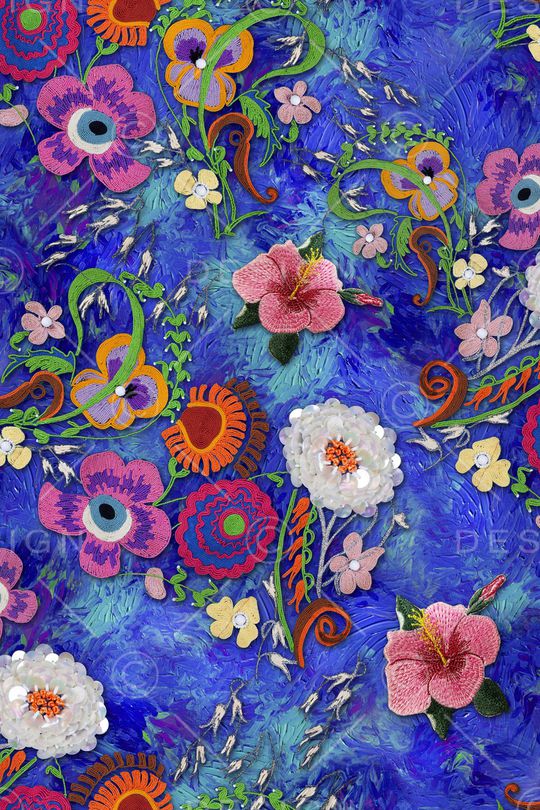 花卉印花华亿平台图片