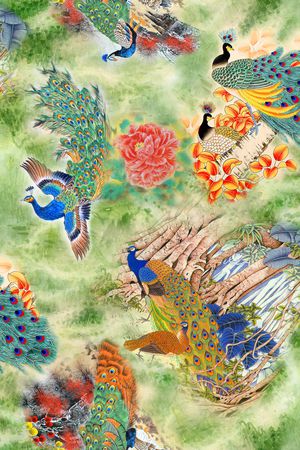 花卉印花华亿平台图片