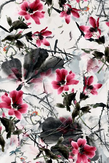 花卉印花华亿平台图片