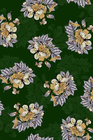 黑底花卉印花华亿平台图片