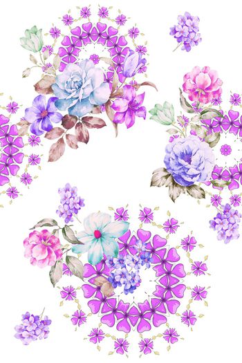 1045454-水彩繁花花轮-1