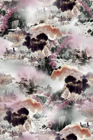 中国风印花华亿平台图片