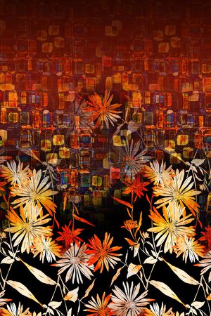 水彩花卉印花华亿平台图片