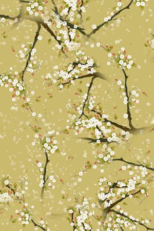 水彩花卉印花华亿平台图片