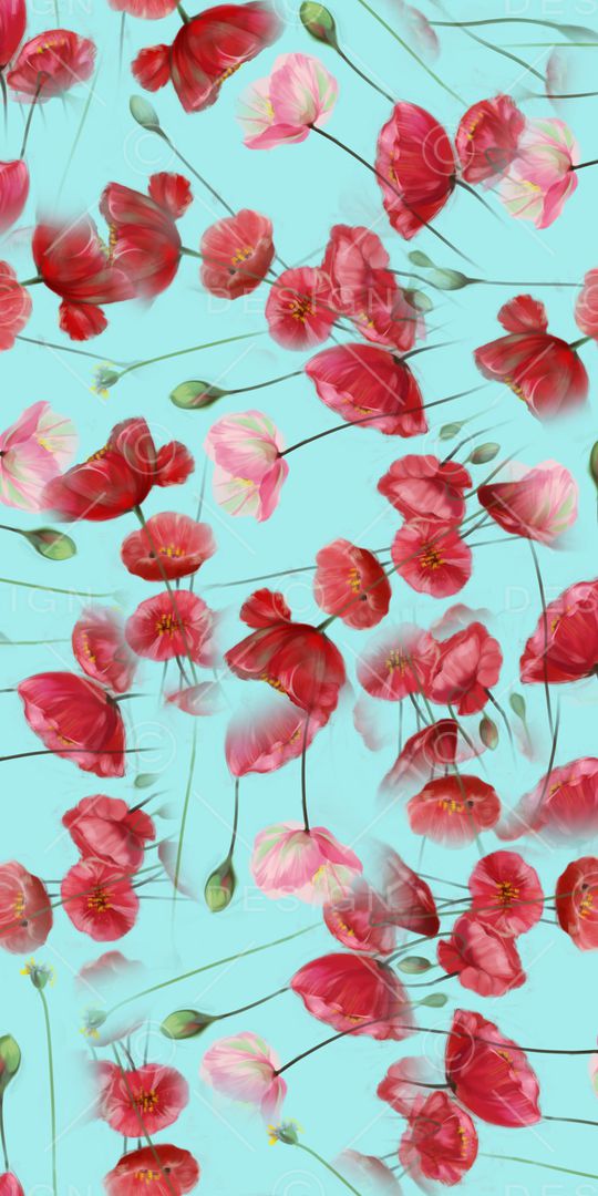 水彩花卉印花华亿平台图片