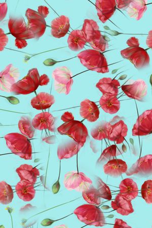 水彩花卉印花华亿平台图片