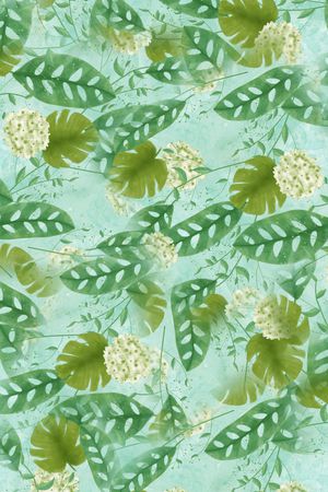 水彩花卉印花华亿平台图片