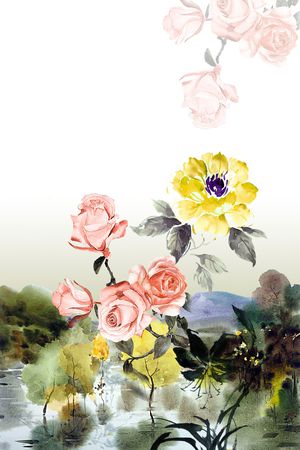 花卉印花华亿平台图片