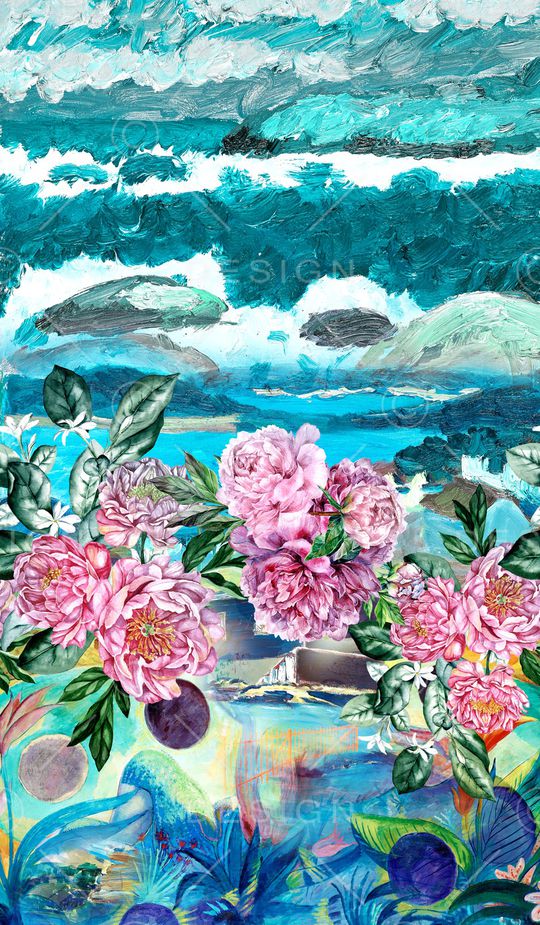 风景定位印花华亿平台图片