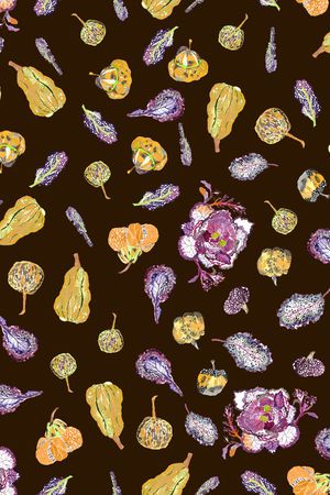 黑底花卉印花华亿平台图片