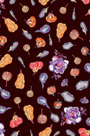 黑底花卉印花华亿平台图片