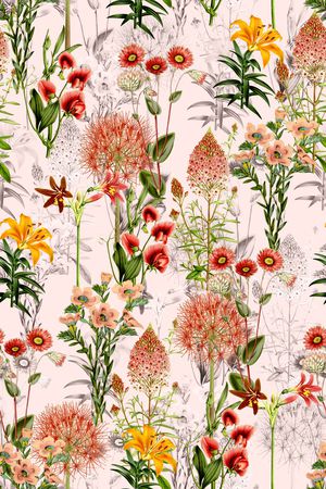 水彩花卉印花华亿平台图片