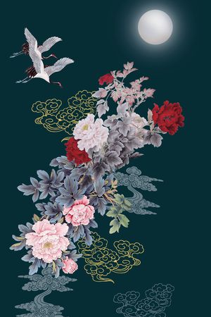 牡丹印花华亿平台图片