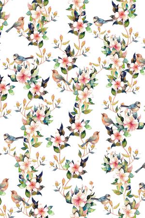 水彩花卉印花华亿平台图片