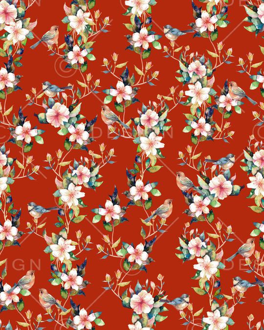 水彩花卉印花华亿平台图片