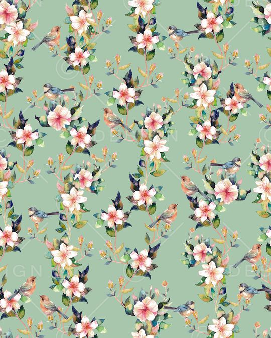 水彩花卉印花华亿平台图片