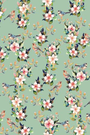 水彩花卉印花华亿平台图片