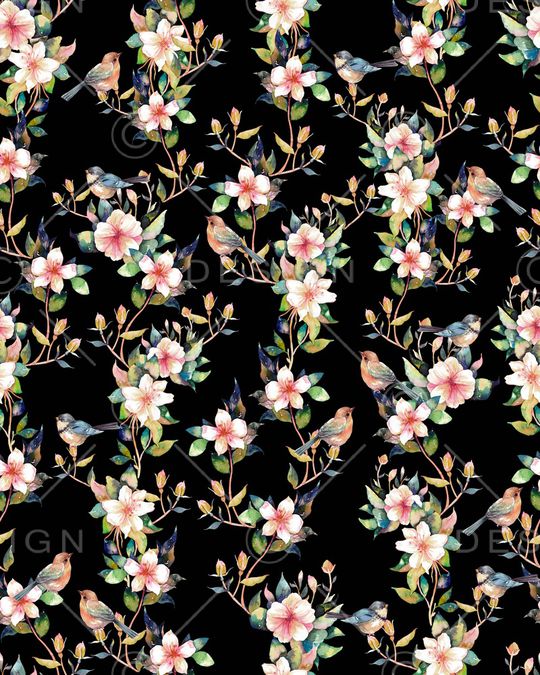 水彩花卉印花华亿平台图片