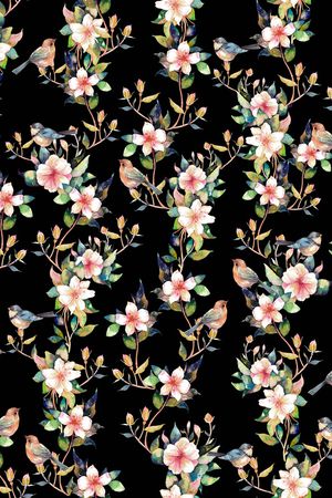 水彩花卉印花华亿平台图片