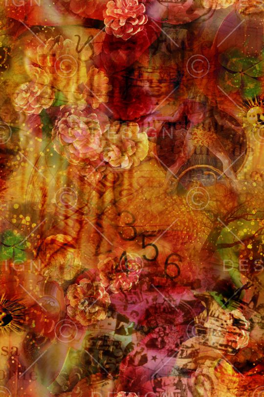 抽象花卉印花华亿平台图片