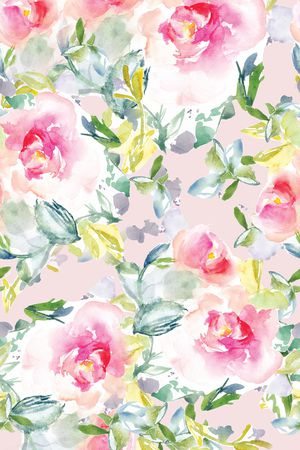 水彩花卉印花华亿平台图片