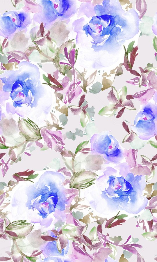 水彩花卉印花华亿平台图片