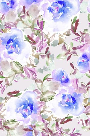 水彩花卉印花华亿平台图片