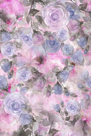 朦胧花卉印花华亿平台图片