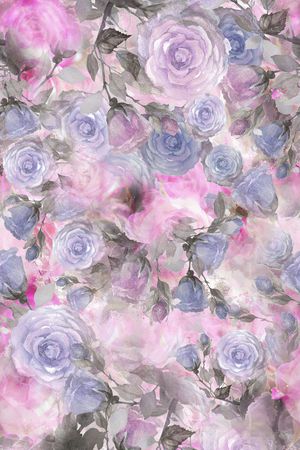 朦胧花卉印花华亿平台图片