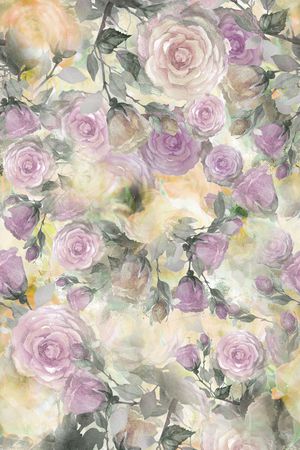 朦胧花卉印花华亿平台图片