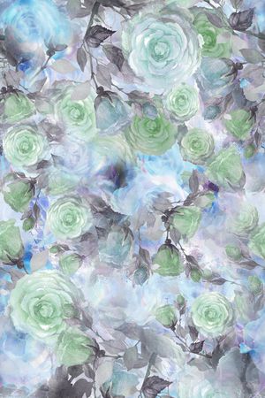 朦胧花卉印花华亿平台图片